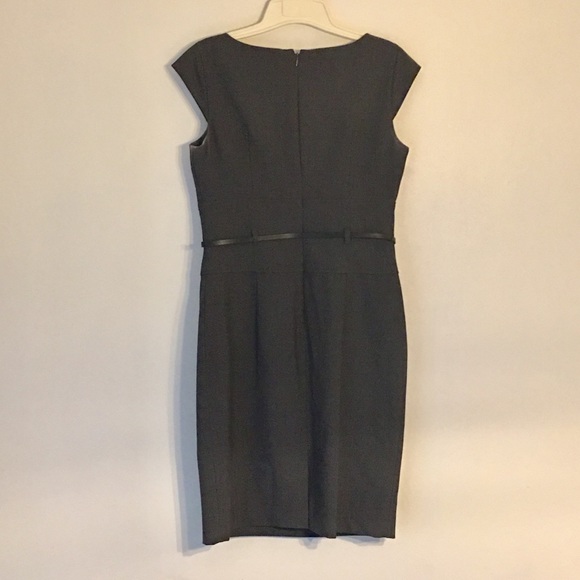 Gray Calvin Klein Belted Career Cowl Neck Dress - Picture 4 of 5